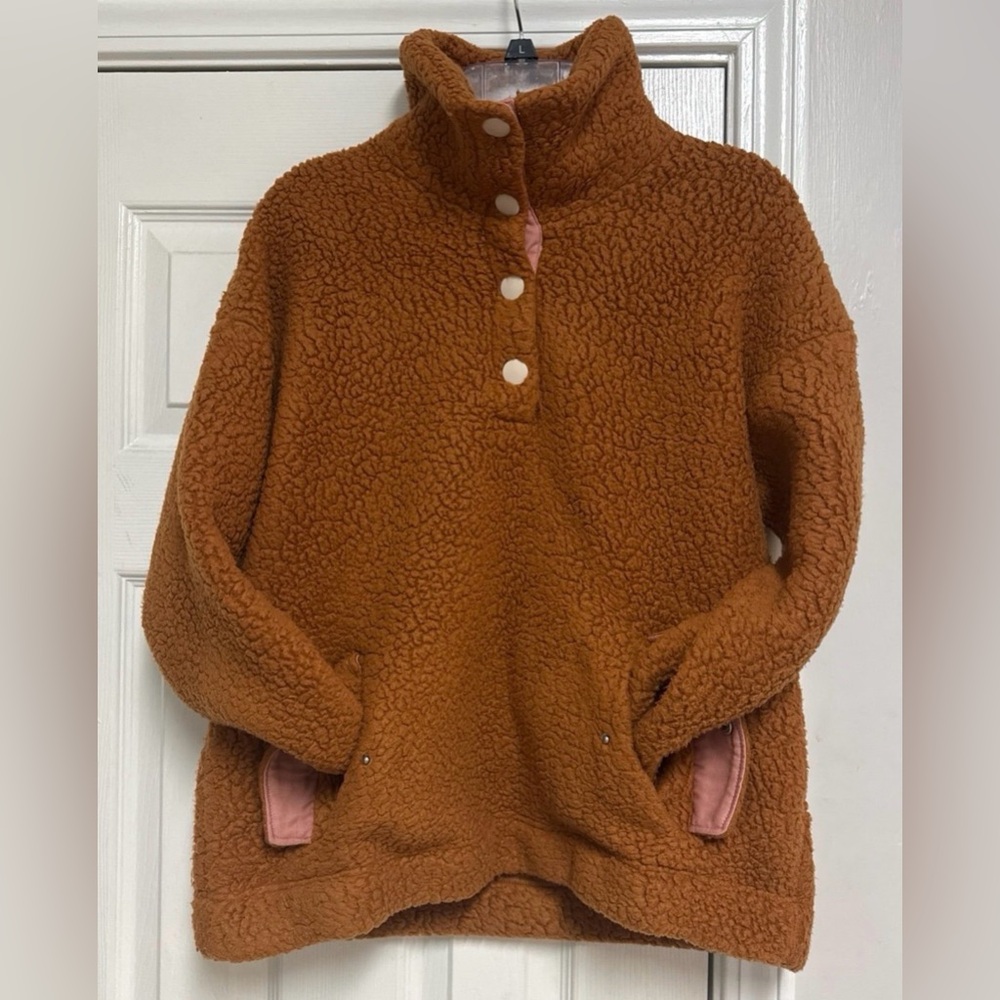 J.Crew Women's Snap-Collar Sherpa Fleece Pullover - Picture 4 of 12